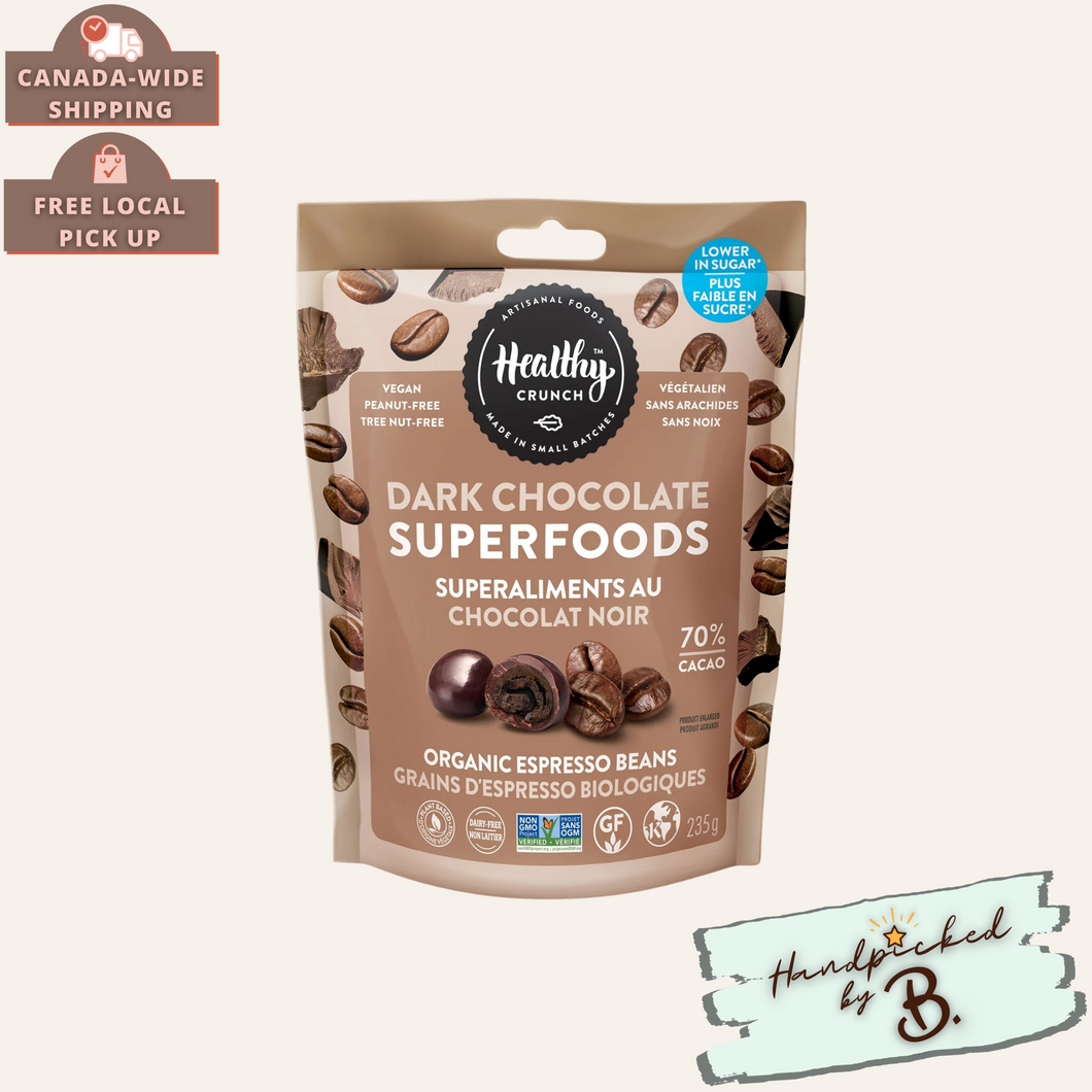 Organic Espresso Coffee Bean Dark Chocolate Superfoods  |  Healthy Crunch